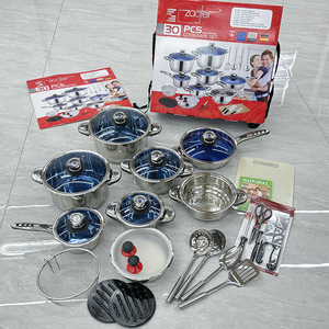 Ensemble <span class=keywords><strong>de</strong></span> Cuisson <span class=keywords><strong>de</strong></span> 50 Pièces en Acier Inoxydable – Casseroles, Marmites et Poêles – Fournisseur B2B International - Product Image 1