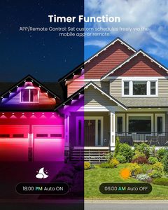 Luces LED RGB de 12V IP68 para Decoración Navideña de Aleros, Control Inalámbrico, Certificación CUL CE ROHS, Luces Permanentes para Exteriores - Product Image 5