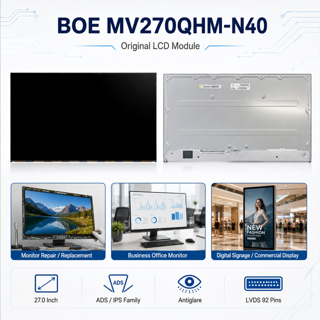 BOE MV270QHM-N40 27 Inch QHD 2560x1440 TFT LCD Panel LVDS 92 Pin 75Hz Original Display Module for Monitor Repair