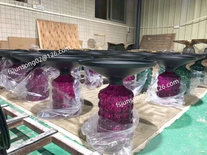 JS A60 nghệ thuật đồ nội thất thủy tinh Chuông Bàn cà phê đen Tempered <span class=keywords><strong>Glass</strong></span> <span class=keywords><strong>Top</strong></span> bong bóng cơ sở nhỏ bảng phụ giá rẻ - Product Image 6