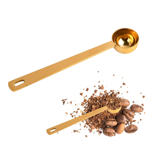 Cuillère doseuse en acier inoxydable 18/0 personnalisée avec logo, 20 ml, pour café et thé, avec trou - Product Image 1