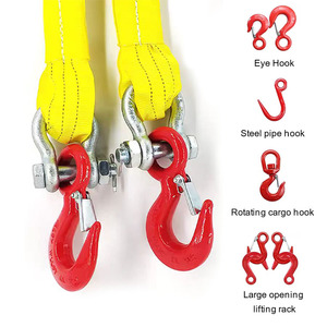 ロープやリフティング用途用の合金スチールフック付きラウンドソフトポリエステル32ストランドブレイドスリングウェビング - Product Image 3