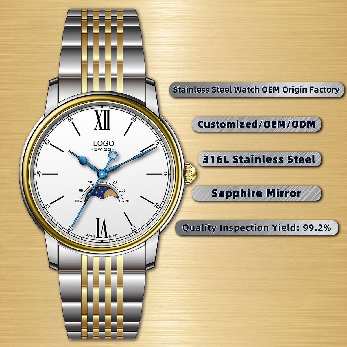 เงิน/ทอง-ขาว-น้ำเงิน