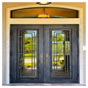 Portail commercial en fer forgé robuste Prima avec serrure électrique et lecteur de carte pour contrôle d'accès - Product Image 4