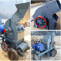 Máquina trituradora de martillo de roca portátil pequeña usada en minería/trituradora de piedra caliza/molino de martillo de vidrio a la venta