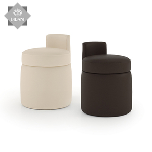 <strong>Small</strong> Leather Ottoman <strong>Foot</strong> <strong>Stools</strong> and Ottomans <strong>Foot</strong> Rest <strong>Stool</strong> Round Synthetic Leather Modern Bedroom Seat Chair Footstool - Product Image 4