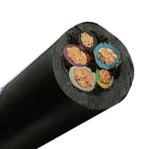 3x1.0mm2 3g4 <span class=keywords><strong>3g6</strong></span> flexible isolé par caoutchouc 3pnct-h 600v haute tension en caoutchouc rond noir câble - Product Image 1