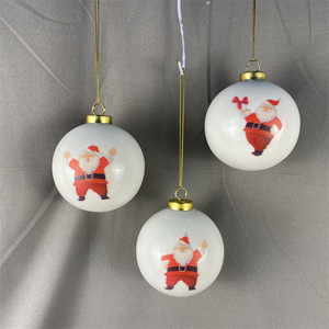 Boules <span class=keywords><strong>de</strong></span> <span class=keywords><strong>Noël</strong></span> en céramique personnalisées, brillantes et émaillées, blanches unies, pour la décoration <span class=keywords><strong>de</strong></span> l'arbre et <span class=keywords><strong>de</strong></span> la maison - Vente en gros - Product Image 5