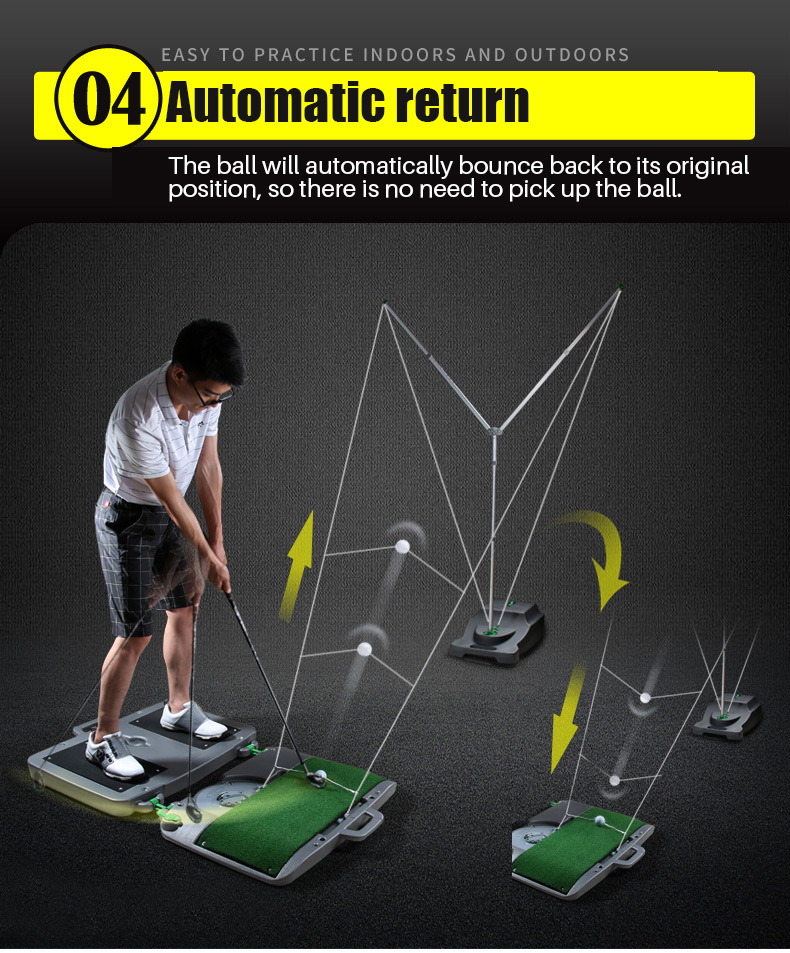 PGM HL003 Factory Price Patent Portable Ball Automatically Returns Golf Swing Trainer/Indoor Mini Golf