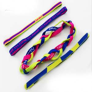 Toptan özel spor bisiklet koşu spor spor ter bandı bandı elastik silikon jakarlı baskılı Logo aksesuarları ile - Product Image 1