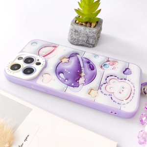 Mắt Hai-Trong Một Sơn Băng Gấu Vòng Đeo Tay Điện Thoại Di Động Trường Hợp Đối Với iPhone Samsung Xiaomi - Product Image 3