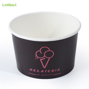 Custom Printed Logo Biodegradable Disposable Yogurt and Ice Cream Cups 3.5 oz 4 oz 5 oz 6 oz 8 oz Single Wall Small Size