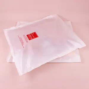 Custom Logo Paper Bag Eco-friendly Self-adhesive Bag Wax Coated Clothes Garment Packaging Bags Biodegradable