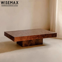 Table de salon WISEMAX FURNITURE, style classique, couleur noyer, table à thé rectangulaire en bois massif simple pour salon, maison