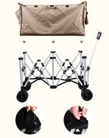 Chariot pliable grande capacité pour le transport et le rangement des fournitures de glamping en extérieur, chariot de camping, chariot à main, remorque