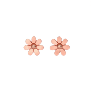 Orecchini a forma di fiore in oro rosa per donna, gioielli alla moda in lega di zinco E1712 - Product Image 1