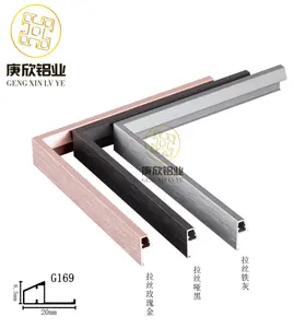 Silver Gold Rose Black Anodizing aluminum Extrusion factory Brush Photo Frame Photo/Picture Frame profile