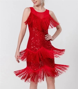 Professionnel paillettes rugissant gland robe <span class=keywords><strong>de</strong></span> <span class=keywords><strong>danse</strong></span> latine femmes <span class=keywords><strong>danse</strong></span> <span class=keywords><strong>tenue</strong></span> Rumba Tango Samba scène Dancewear - Product Image 2