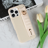 Nouvelle conception d'usine pour iPhone 17 Pro Max – Étui de téléphone portable en cuir microfibre anti-chute avec dragonne et porte-cartes, couleur personnalisable