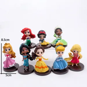 Wholesale Q version Princess doll set of 8pcs Princess Doll toys Action figure mini figure