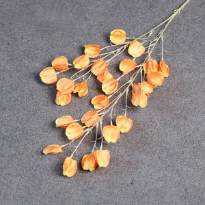 Rose artificielle haut de gamme réaliste d'automne, fleur de 12 cm, toucher réel, plastique, faux caramel, orange poussiéreux, rouille brûlée, Noël - Product Image 4