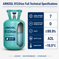 Gas Refrigerante ARKOOL R1234ze de Alta Pureza 99.9% HFO-1234ze Bajo GWP para Enfriadores, Mejor que R134a, Certificado DOT CE