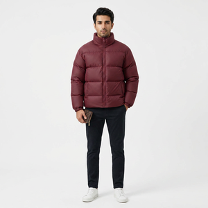 <b>Long</b> Thin Puffer Jacket Stand Collar Canvas Winter <b>Coat</b> <b>Men</b> Women Front Waterproof Breathable Pakistan Made Wholesale - Product Image 1