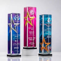 Trophée en cristal personnalisé haut de gamme, plaque en verre haut de gamme avec impression UV personnalisée, souvenir d'entreprise