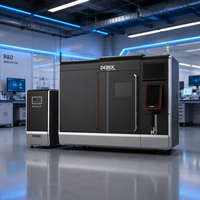 Machine de découpe laser à fibre CNC 6000W à couvercle intégral avec table d'échange, découpeuse laser industrielle pour tôles métalliques