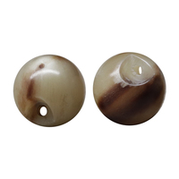 Botón de bola de cuerno de vaca Natural de 10mm negro marrón Beige accesorios de ropa para Cheongsam accesorios de seguridad ambiental