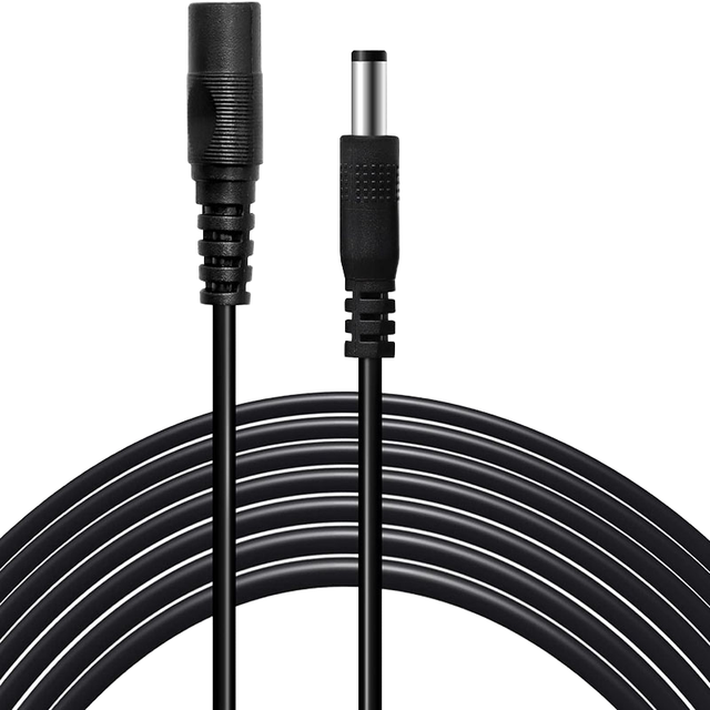 12V 5ft DC5.5 2.1 Cable DC Jack Charger Power Extension Cable with DC 2.5*5.5 Male & IEC Female Jack for Camera