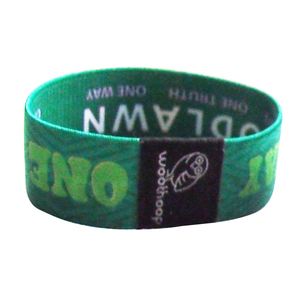 Muñequeras elásticas RPET de amistad con logotipo personalizado <span class=keywords><strong>QR</strong></span> Festival <span class=keywords><strong>Ticket</strong></span> pulsera de tela elástica reciclada de marca para eventos - Product Image 5