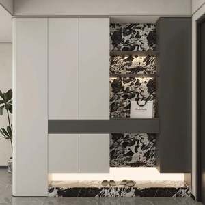 Muebles de Entrada de Lujo para el Hogar, Gabinetes de Almacenamiento de Madera Minimalistas Modernos Personalizados para Sala de Estar - Product Image 2