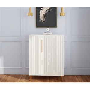 Modern White Sideboard Cabinet With Gold Handles <b>For</b> Kitchen Dining Room Furniture Organizer - Product Image 2