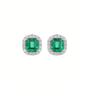 Orecchini a Perno con Pietra Verde per Donna, Gioielli Eleganti e Scintillanti alla Moda - Product Image 1