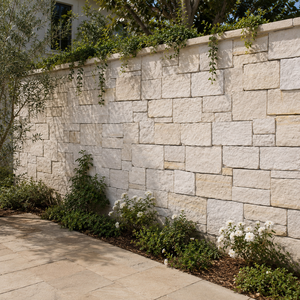 Revestimiento de pared exterior de losa de arenisca blanca, chapa de piedra partida, acabado de superficie natural duradero. - Product Image 5