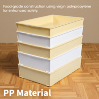 Bac de transport rectangulaire en plastique empilable et ventilé pour boulangerie, idéal pour la fermentation du pain et la pâte à pizza