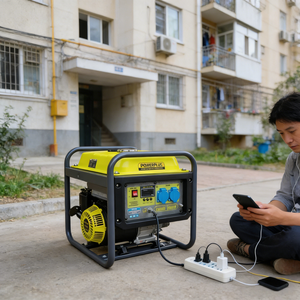 Générateur <span class=keywords><strong>à</strong></span> inverseur monophasé 4,8 kW 50 Hz <span class=keywords><strong>à</strong></span> <span class=keywords><strong>essence</strong></span>, <span class=keywords><strong>à</strong></span> châssis ouvert, avec prise européenne et voyant d'alerte d'huile – Excellent rapport qualité-prix - Product Image 2