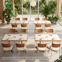Meubles de restaurant commerciaux modernes en gros, ensembles de chaises et de tables avec un design écologique pour les cafés, les hôtels, les salons de thé