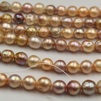 Perles baroques dorées naturelles 9-10mm, brins de perle Edison