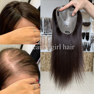 All'ingrosso pronto per la spedizione, toupet per la pelle sottile, per le donne, con Clip naturale per parte del cuoio capelluto In Silicone, a base di capelli umani - Product Image 6