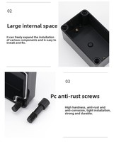 Boîtier de jonction électronique ABS de type AG IP65, boîtier à boutons noir, boîtier transparent pour alimentation, étanche, pour câblage et batterie