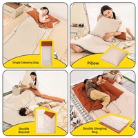 Sac de couchage de type enveloppe pour le camping en plein air, pour adultes, portable, lavable en machine, multifonctionnel, détachable, pour une personne, en polyester