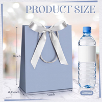 Sacs cadeaux de luxe en papier cartonné blanc avec poignée, sacs de remerciement avec nœud en ruban, sacs cadeaux pour douche nuptiale