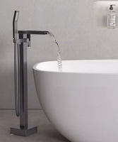 Robinet de baignoire moderne baignoire avec pommeau de douche laiton chromé robinet de remplissage de baignoire à double poignée ensemble de robinets mélangeurs de douche
