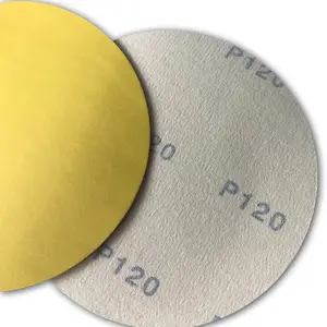 P60 - P800 6 inç hiçbir delik yuvarlak zımpara zımpara diskleri Disk hiçbir delik sarı kum kağıt DH85