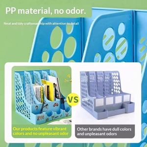 Desktop Plastic Magazine Racks Desk Magazine Organizers Plastic <b>File</b> Organizers Magazine <b>Storage</b> Holders for Office Home School - Product Image 3