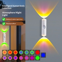 Veilleuse LED intelligente à détection de mouvement corporel, fixation magnétique sans perçage, design moderne, batterie rechargeable, œil de chat mural