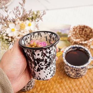 Small <b>Espresso</b> <b>Cup</b> with Tapered Enamel Handleless Toothbrush Mug - Product Image 3