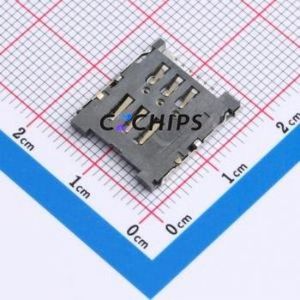 SIM7200-6-0-18-00-A SIM Card Connector Connector Flip Cover Type Micro SIM Card 1.75mm - Product Image 2